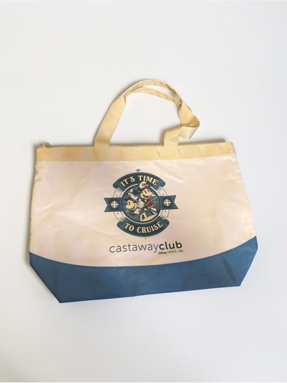 Disney Castaway Club 'It's Time to Cruise' Blue and Cream Tote